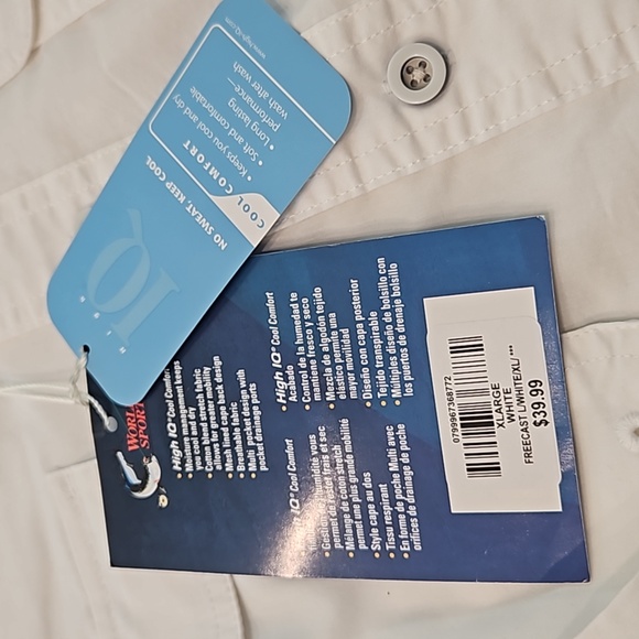 World wide Sportsman men's XL long-sleeved white button down shirt. NWT - Picture 2 of 4